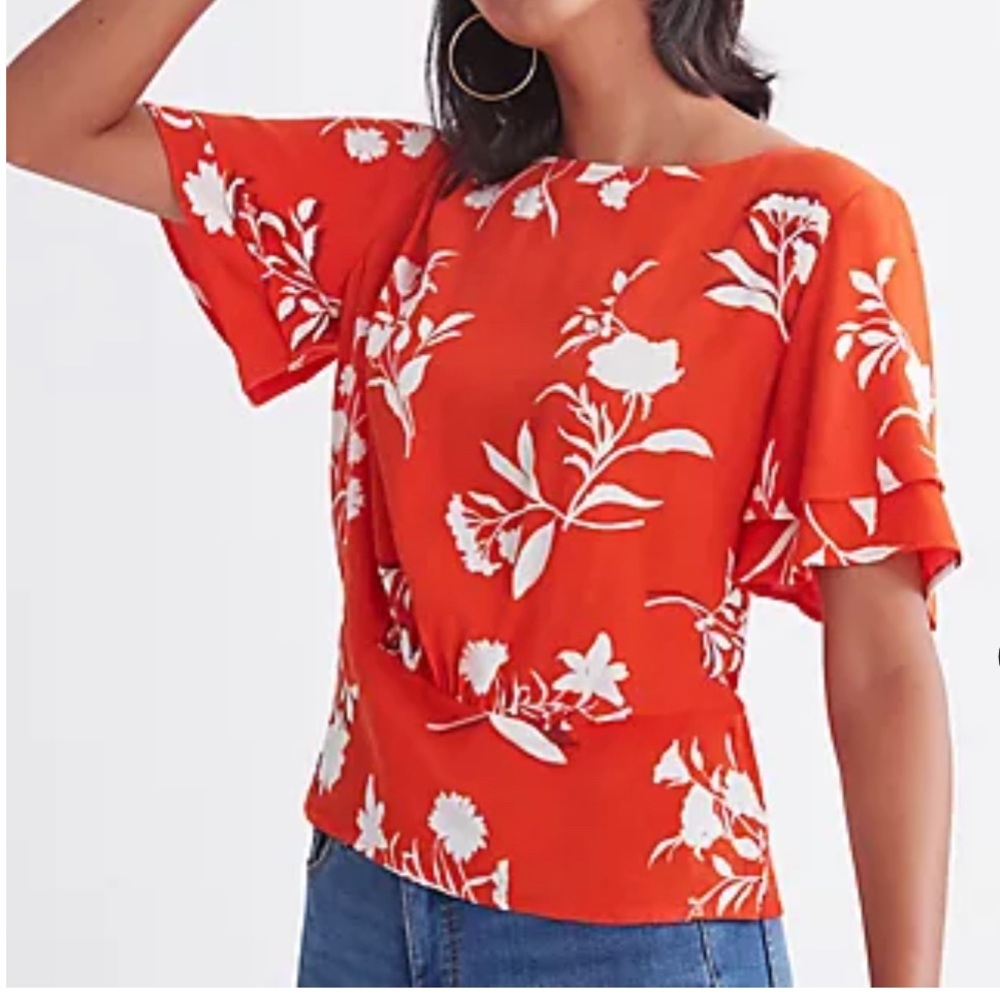 Ann Taylor Flutter Sleeve Top